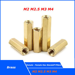 M2 M2.5 M3 M4 Brass Female-Female Standoff Pillar PCB Spacer Stud Nuts Connector