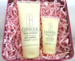 CLINIQUE Deep Comfort Body Gift Set FULL SIZE Body Moisturizer Lotion Hand Cream - Picture 1 of 1