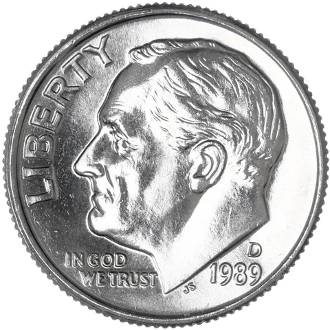 1989 D Roosevelt Dime BU US Coin Cover
