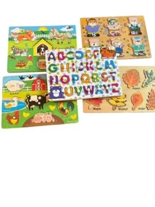 Juego de 5 puzzles de madera que incluyen 2 puzzles Melissa & Doug edades 2+ - Imagen 1 de 8