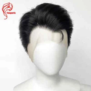 Pelucas masculinas brasileñas de encaje completo corte pixie bob de pelo humano para hombre parte gratis sin pegamento - Imagen 1 de 8