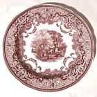 SPODE ARCHIVE COLLECTION 10&quot; PLATE CONTINENTAL VIEWS CRANBERY PINK ENGLAND