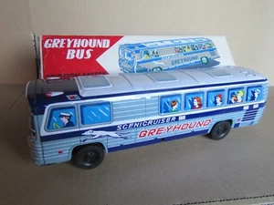 29H Vintage Kyowa Japon 49 Jouet Bus Greyhound Scenicruiser à Friction + Boite - Imagen 1 de 11