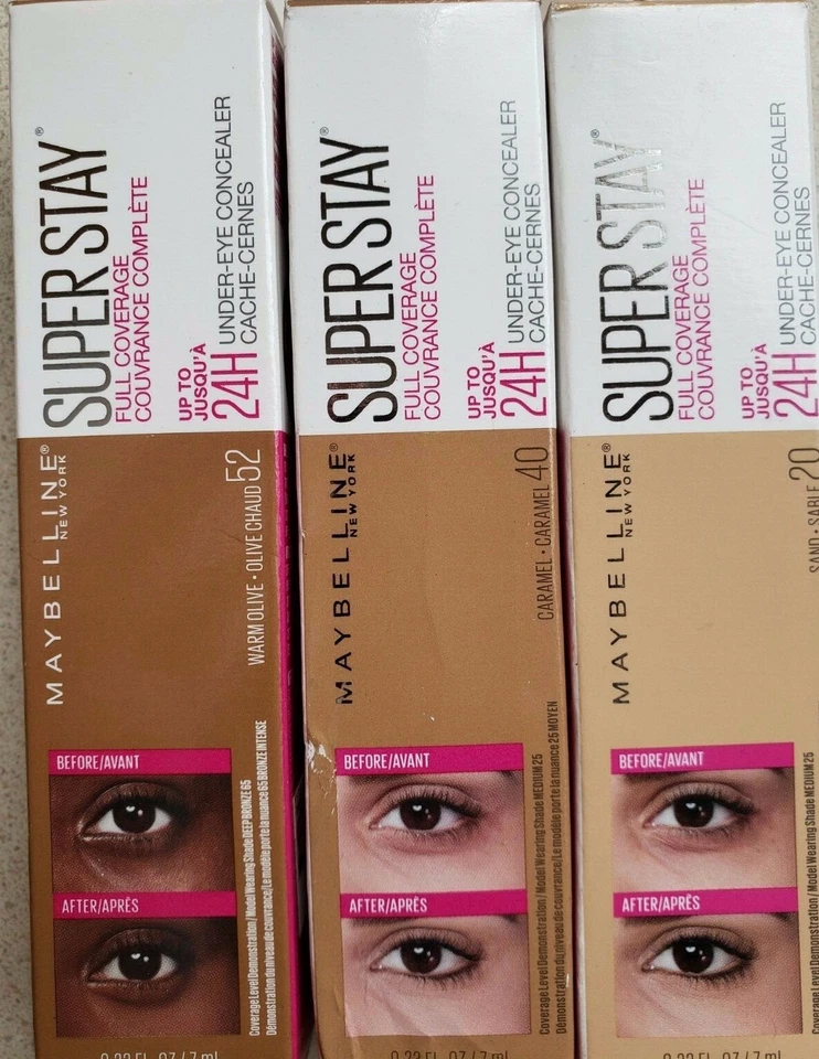 Maybelline Super Stay Full Coverage Under Eye Concealer 05,10,20,25,40,45,52,70 - Image 1 of 1