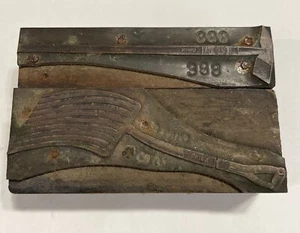 Vintage Druckblöcke Union Tools Gartenhacke und Mistgabel 3" lang - Bild 1 von 3