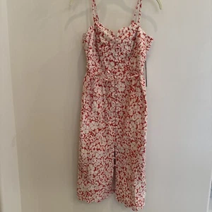 NWT By Anthropologie Slim Scalloped Front-Slit Corset Dress Petite 0 Red - Picture 1 of 10