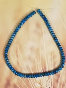 Sea Sediment Jasper 81 Rondell Aqua Blue Beads. 16" Long. Beautiful! - Picture 1 of 9