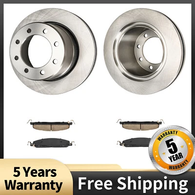 Rear Disc Rotors + Ceramic Brake Pads for Dodge Ram 2500 Ram 3500 2009-2010 - Image 1 of 4
