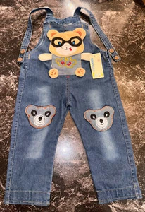 NWT Baby Boys and Girls 3D Cartoon Kids Casual Soft Denim Knitted Overalls - Picture 1 of 9