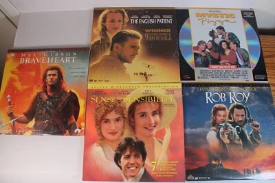 5 Laser Disc Bundle Lot: Braveheart, Rob Roy, Mystic Pizza, English Patient (H) Foto 1 de 4