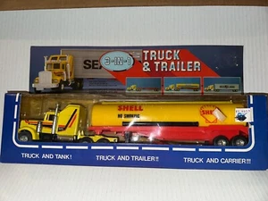 Vintage Sealand 3 in 1 Truck, Trailer, Mobil Tanker, Carrier - 13 1/2” Long- New - Picture 1 of 11