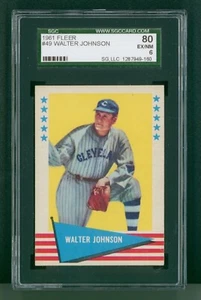 1961 Fleer Graded Baseball Card - #49 Walter Johnson SGC 6 EX/NM - Picture 1 of 2