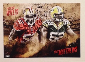 Patrick Willis Clay Matthews packers #/99 made 5x7 2014 Topps Competitive Fire - Picture 1 of 1