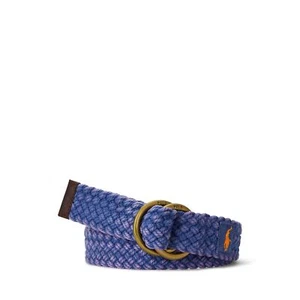POLO RALPH LAUREN Mens Leather-Trim Braided Belt Old Royal Large - Picture 1 of 2