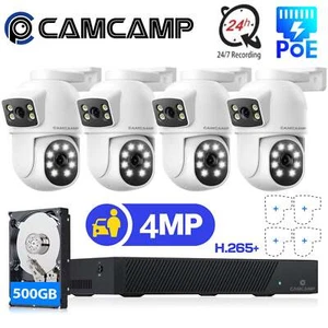 🔥CAMCAMP 4MP Home PoE Security Camera System 500GB HDD 8CH PTZ Camera Dual Lens - Picture 1 of 11