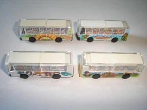 WHITE BUSES COACHES MODEL CARS SET 1:160 N - KINDER SURPRISE PLASTIC MINIATURES - Picture 1 of 1