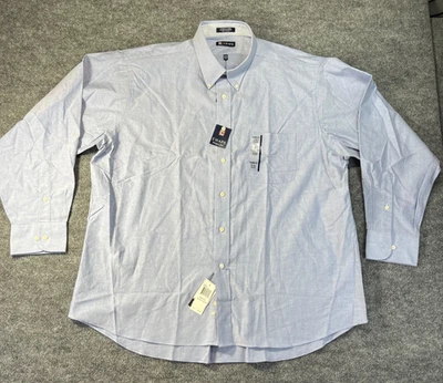 NWT Chaps Shirt Mens 18-18.5 Royal Blue Classic Fit Oxford Wrinkle Free 2XL - Image 1 of 4