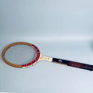 RACCHETTA TENNIS VINTAGE SPALDING LEGNO PRATO ASHLEY COOPER FIRMA ORIGINALE - Foto 1 di 14