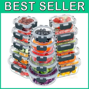 Superior Quality Glass Meal Prep Containers - 30-Piece Set - Picture 1 of 9