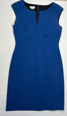 Vestido Talla 10 London Times Azul Cobolt Elastizado Sin Mangas Ajuste y Acampanado con Cremallera Foto 1 de 4