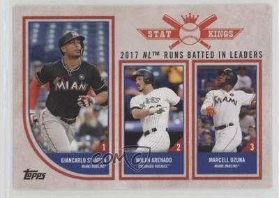 2018 Big League Stat Kings Trio Nolan Arenado Marcell Ozuna Giancarlo Stanton - Image 1 of 2