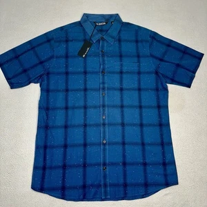 Travis Mathew Herren XL Chat Box Button-Down Hemd Meliert Blau Neu mit Etikett 99% Baumwolle - Bild 1 von 14