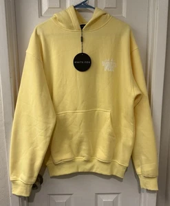 White Fox hoodie oversized women xs/s lemon yellow With Love Always NWT - Picture 1 of 14
