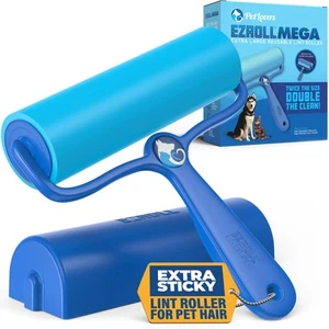 6.3"Mega EzRoll Reusable Lint Roller - Sticky for Life Multi-Purpose Pet Hair - Picture 1 of 8