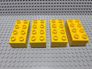 LEGO Duplo Lot of 4 Yellow 2x4 Building Brick Piece - Picture 1 of 1