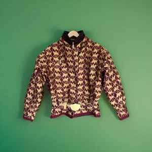 Vintage BOGNER SKI SNOWBOARDING JACKET FLYING PEGASUS BULLS RED GOLD Size 8 - Picture 1 of 23