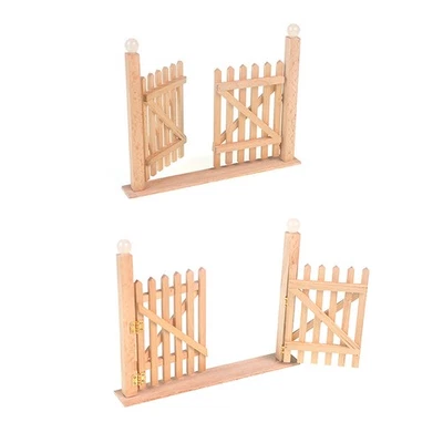 Puppenhaus-Holzzaun-Tor-Puppenhaus-Garten-Tür, Mini-Möbel-Dekoration - Bild 1 von 4