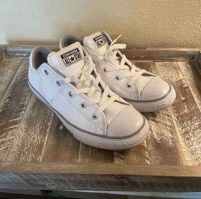 Converse Classic White & Grey Leather Madison Low Top Sneakers Youth Size 4 - Image 1 of 4