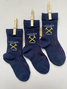 3x Roys Boys West Ham Football Club Navy Blue Low Cut Socks Brand New 6-8 Kids - Picture 1 of 2