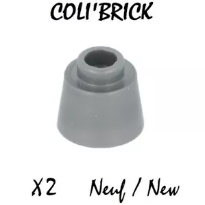 Lego 85975 - 2x Brique / Brick Cone 1 1/6x1 1/6x2/3 Fez - Flat Silver - New Neuf - Bild 1 von 1