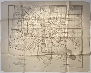 Baltimore map, Sun supplement Apr. 11, 1882, drawn by Twamley, printer Hoen & Co - Picture 1 of 5