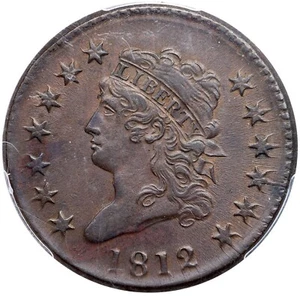 1812 S-289 R-1 PCGS AU 58 Classic Head Large Cent Coin 1c - Picture 1 of 2