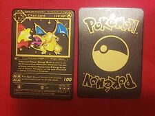 Gold Metal Black Charizard Base Set Pokemon Card