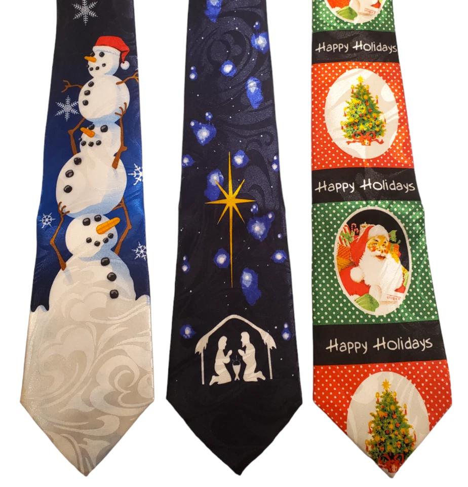 Christmas Ties #79- Lot of 3 Novelty Neckties NWT Going out of Business FREE SH - Image 1 of 1