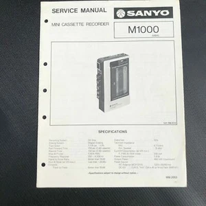 Sanyo M1000 Mini registratore a cassette manuale di servizio - Foto 1 di 2