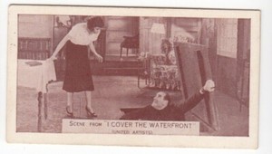 1935 Card of Claudette Colbert and Ernest Torrence in "I Cover the Waterfront"
