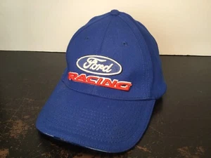 Ford Racing Embroidered Baseball Golf Hat Blue Fitted L/XL NASCAR Cap Racing - Picture 1 of 6