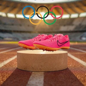New Nike Zoom Mamba V6 Low Track Spikes "Hyper Pink/Orange" Mens-12/Womens-13.5 - Picture 1 of 10