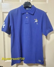 Polo Ralph Lauren Boy's MLB Dodgers LA Bear Blue Polo Shirt Sz L