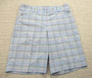 Nike Golf Shorts Womens Size Small Blue Multicolor Plaid Fit Dry Active - Picture 1 of 11