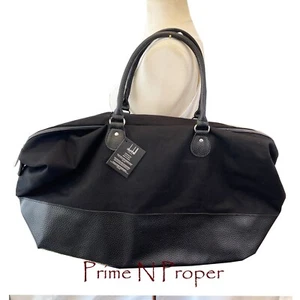 Bolso de Lona Dunhill Fragancia Nylon Lona Viaje Fin de Semana Imitación Cuero Borde NUEVO - Imagen 1 de 4