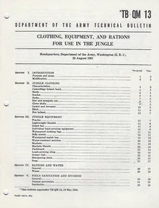 Historical book Clothing, Equipment, and Rations for Use in the Jungle - Picture 1 of 1