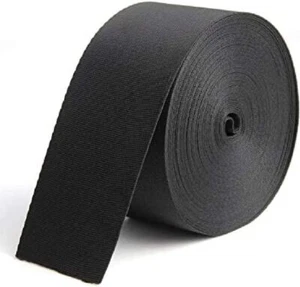 Amache 10 iarde 2 pollici di larghezza nylon nero resistente cinghia tessitura cinghie pesanti - Foto 1 di 12