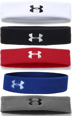 Under Armour, UA Headband, Sweatband. Black, White, Blue, Red, Adult, Red Adult