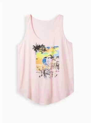Camiseta sin mangas Torrid Performance algodón cuello redondo gráfico activo rosa 2 2X 18 20 #B96687 Foto 1 de 3