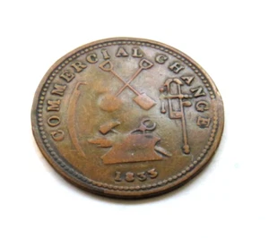 FICHA DE MEDIO CENTAVO CAMBIO COMERCIAL SUPERIOR CANADÁ 1833 - Imagen 1 de 2